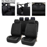 Maxbell Car Seat Covers Classic Washable Luxurious for Most Car Suvs Auto Parts Black 9pcs