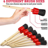 Maxbell 12x Car Detailing Brushes Set 6Pcs Detail Brushes for Cleaning Wheels