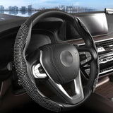 Maxbell 2Pcs Steering Wheel Covers Non Slip Durable for Diameter 38cm Truck Black white