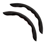 Maxbell 2Pcs Steering Wheel Covers Non Slip Durable for Diameter 38cm Truck Black white