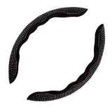 Maxbell 2Pcs Steering Wheel Covers Non Slip Durable for Diameter 38cm Truck Black white