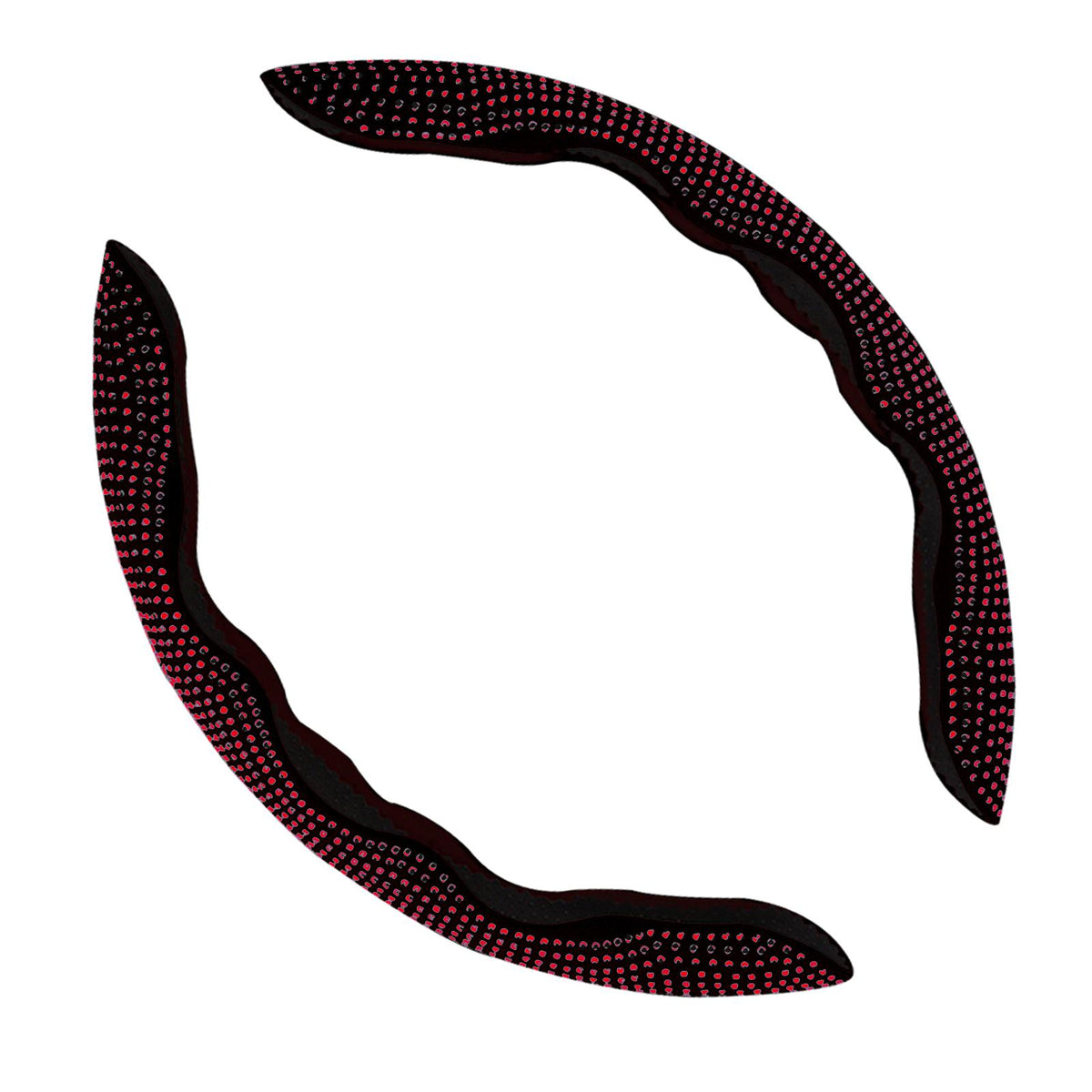 Maxbell 2Pcs Steering Wheel Covers Non Slip Durable for Diameter 38cm Truck Black red
