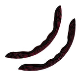 Maxbell 2Pcs Steering Wheel Covers Non Slip Durable for Diameter 38cm Truck Black red
