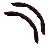 Maxbell 2Pcs Steering Wheel Covers Non Slip Durable for Diameter 38cm Truck Black red