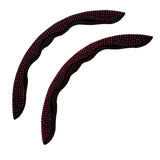 Maxbell 2Pcs Steering Wheel Covers Non Slip Durable for Diameter 38cm Truck Black red