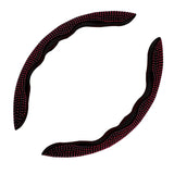 Maxbell 2Pcs Steering Wheel Covers Non Slip Durable for Diameter 38cm Truck Black red
