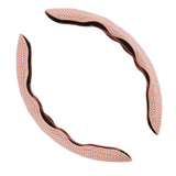 Maxbell 2Pcs Steering Wheel Covers Non Slip Durable for Diameter 38cm Truck pink and white