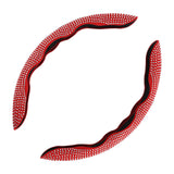 Maxbell 2Pcs Steering Wheel Covers Non Slip Durable for Diameter 38cm Truck Red white