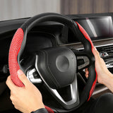 Maxbell 2Pcs Steering Wheel Covers Non Slip Durable for Diameter 38cm Truck Red white