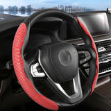 Maxbell 2Pcs Steering Wheel Covers Non Slip Durable for Diameter 38cm Truck Red white