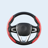 Maxbell 2Pcs Steering Wheel Covers Non Slip Durable for Diameter 38cm Truck Red white