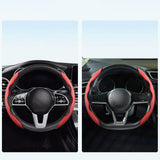 Maxbell 2Pcs Steering Wheel Covers Non Slip Durable for Diameter 38cm Truck Red white