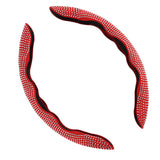 Maxbell 2Pcs Steering Wheel Covers Non Slip Durable for Diameter 38cm Truck Red white