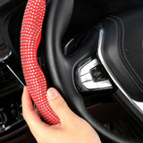 Maxbell 2Pcs Steering Wheel Covers Non Slip Durable for Diameter 38cm Truck Red white