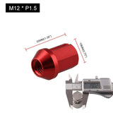 Maxbell Aluminum Alloy Wheel Nuts M12 x P1.25 Anti Theft with Socket Tire Nuts Red