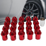 Maxbell Aluminum Alloy Wheel Nuts M12 x P1.25 Anti Theft with Socket Tire Nuts Red