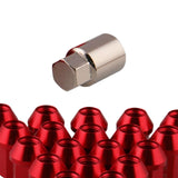 Maxbell Aluminum Alloy Wheel Nuts M12 x P1.25 Anti Theft with Socket Tire Nuts Red