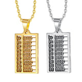 Maxbell Abacus Necklace with Moving Bead Counting Frame for Wedding Christmas silver