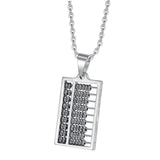 Maxbell Abacus Necklace with Moving Bead Counting Frame for Wedding Christmas silver
