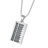 Maxbell Abacus Necklace with Moving Bead Counting Frame for Wedding Christmas silver
