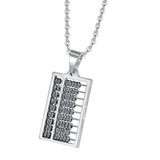 Maxbell Abacus Necklace with Moving Bead Counting Frame for Wedding Christmas silver