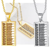 Maxbell Abacus Necklace with Moving Bead Counting Frame for Wedding Christmas silver