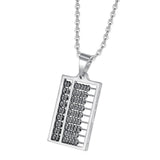 Maxbell Abacus Necklace with Moving Bead Counting Frame for Wedding Christmas silver