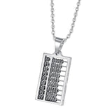 Maxbell Abacus Necklace with Moving Bead Counting Frame for Wedding Christmas silver