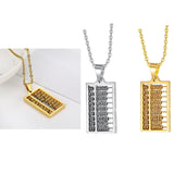 Maxbell Abacus Necklace with Moving Bead Counting Frame for Wedding Christmas silver