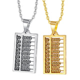 Maxbell Abacus Necklace with Moving Bead Counting Frame for Wedding Christmas silver