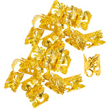 Maxbell 50x Dreadlocks Beads Hair Braiding Rings Clips Alloy for Pendants Women Men Golden