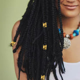 Maxbell 50x Dreadlocks Beads Hair Braiding Rings Clips Alloy for Pendants Women Men Golden