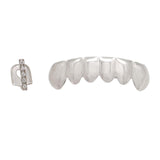 Maxbell 18k Plated Grills Hip Hop Punk Upper Lower Sparkling for Men Women Gift sliver