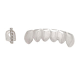 Maxbell 18k Plated Grills Hip Hop Punk Upper Lower Sparkling for Men Women Gift sliver
