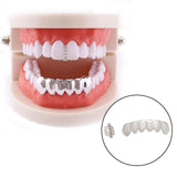 Maxbell 18k Plated Grills Hip Hop Punk Upper Lower Sparkling for Men Women Gift sliver