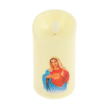 Maxbell Electronic Candle Flameless Pillar Light Decoration  Sacred Heart Female