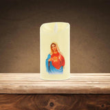 Maxbell Electronic Candle Flameless Pillar Light Decoration  Sacred Heart Female