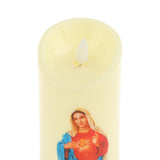 Maxbell Electronic Candle Flameless Pillar Light Decoration  Sacred Heart Female