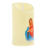 Maxbell Electronic Candle Flameless Pillar Light Decoration  Sacred Heart Female