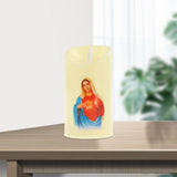 Maxbell Electronic Candle Flameless Pillar Light Decoration  Sacred Heart Female