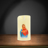 Maxbell Electronic Candle Flameless Pillar Light Decoration  Sacred Heart Female