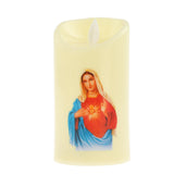 Maxbell Electronic Candle Flameless Pillar Light Decoration  Sacred Heart Female