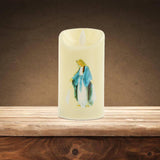 Maxbell Electronic Candle Flameless Pillar Light Decoration  Virgin Ascension