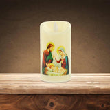 Maxbell Electronic Candle Flameless Pillar Light Decoration  Saint Family