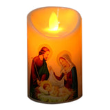 Maxbell Electronic Candle Flameless Pillar Light Decoration  Saint Family