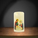 Maxbell Electronic Candle Flameless Pillar Light Decoration  Saint Family