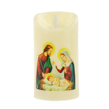 Maxbell Electronic Candle Flameless Pillar Light Decoration  Saint Family