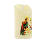 Maxbell Electronic Candle Flameless Pillar Light Decoration  Saint Family