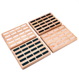 Maxbell 20 Slots Ring Tray Wooden Decoration for Earrings Ring Ladies Dark Green