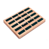 Maxbell 20 Slots Ring Tray Wooden Decoration for Earrings Ring Ladies Dark Green